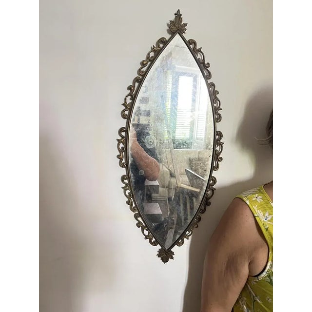 Italian Bronze Wall Mirror, 1950s For Sale - Image 6 of 11