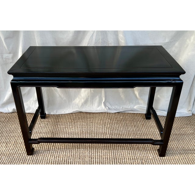 Henredon A Vintage Henredon Ebonized Mahogany Ming Style Console Table or Desk For Sale - Image 4 of 8