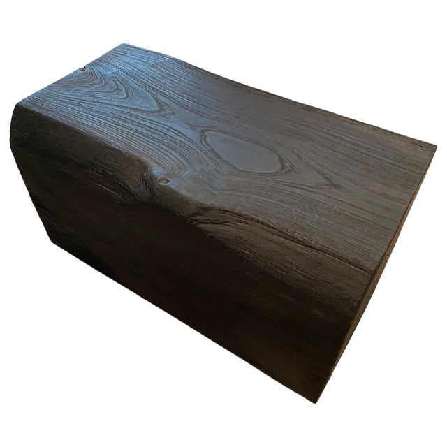 Reclaimed solid teak log bench or coffee table. Charred, sanded and sealed revealing the beautiful wood grain. The Triple...