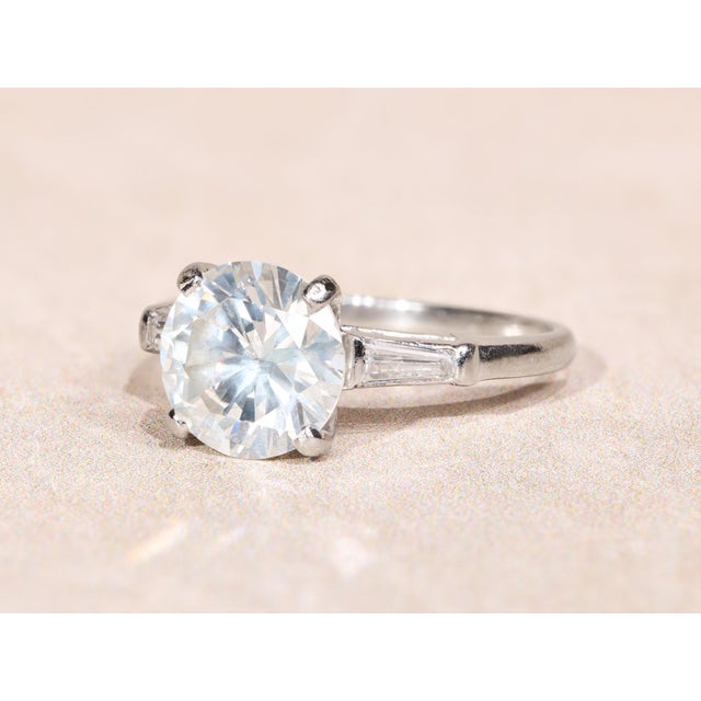 Contemporary The Harbison Canyon: Antique Platinum Engagement Ring set with 1.90 Carat Diamond with Original Receipt For Sale - Image 3 of 14