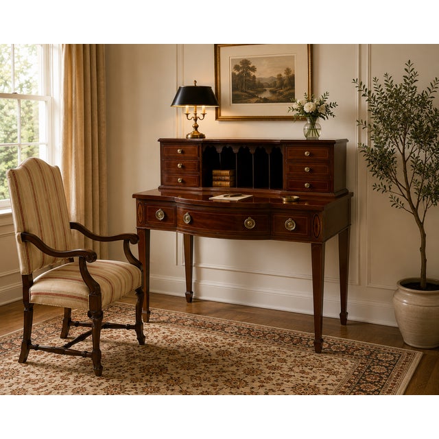 1980s Baker Furniture Federal Style Ladies Writing Desk For Sale - Image 13 of 13