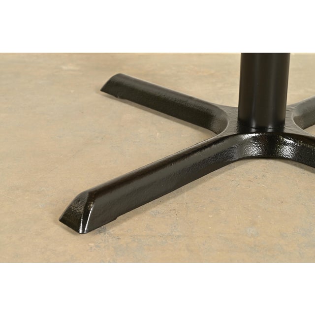 Metal Herman Miller Style Modern Round Pedestal Dining Table or Game Table For Sale - Image 7 of 8