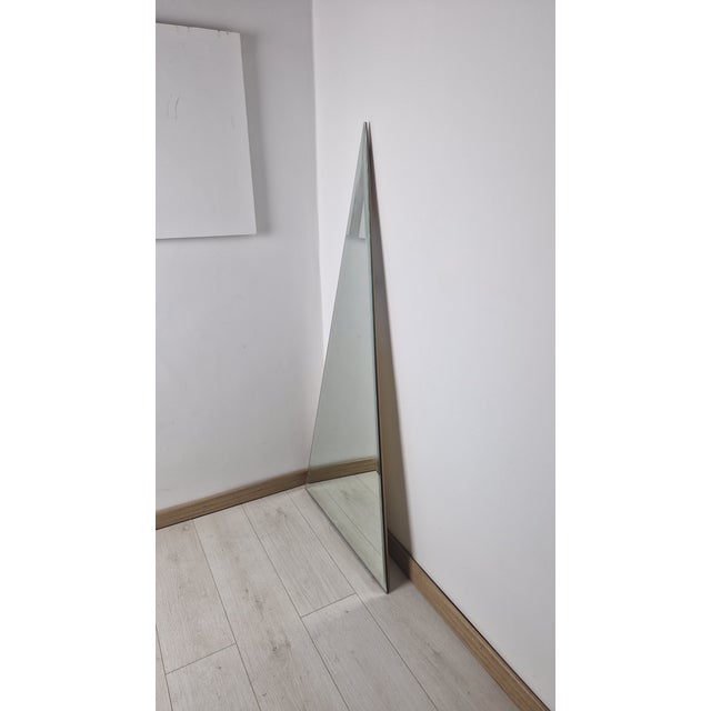 Mid-Century Modern Triangular Beveled Glass Mirror in the style of Nanda Vigo for Acerbis, 1970s For Sale - Image 3 of 12