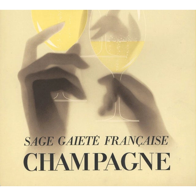 Art Deco 1932 French Art Deco Champagne Lithograph-Paul Iribe For Sale - Image 3 of 3