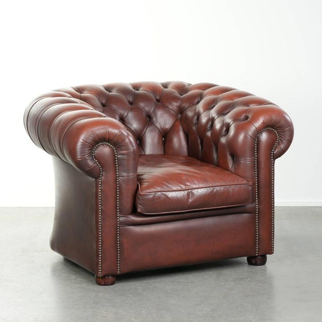 Chesterfield Club Chair in Cowhide For Sale - Image 15 of 15