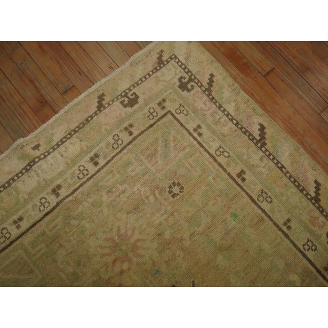 Pastel Antique Khotan Rug with Camel Background For Sale In New York - Image 6 of 18