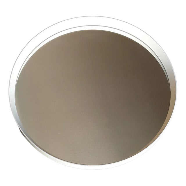 VintageWhite Painted Wood Frame Wall Mirror, 1970s For Sale