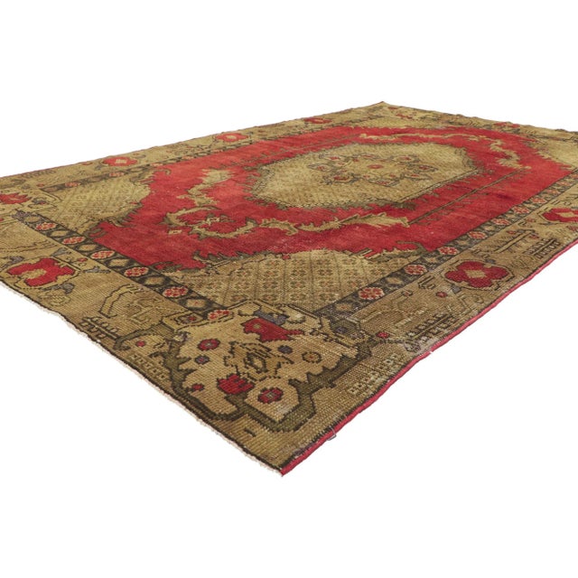 Vintage Turkish Oushak Rug - 05'02 X 08'08 For Sale In Dallas - Image 6 of 11