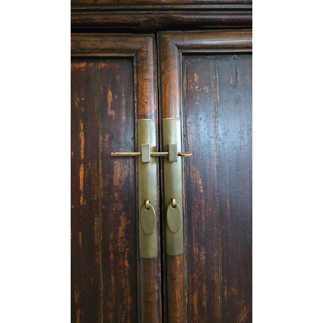 Late 19th Century Chinese Lacquered Cabinet Armoire For Sale - Image 5 of 9