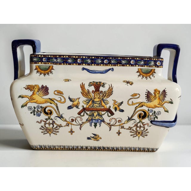 Gien 19th Century Gien Earthenware Planter For Sale - Image 4 of 11
