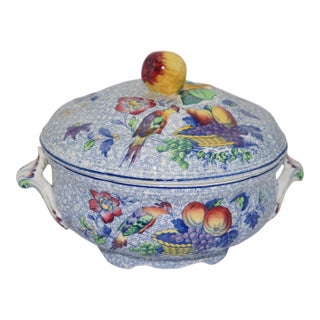 Vintage Mid-Century Modern Spode Copeland George III Covered Vegetable Serving Bowl For Sale