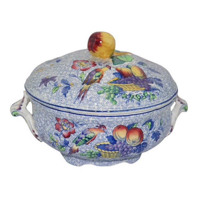 Vintage Mid-Century Modern Spode Copeland George III Covered Vegetable Serving Bowl For Sale