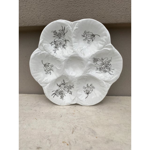 1940s French Green Oyster Plate Luneville, Circa 1940 For Sale - Image 5 of 5