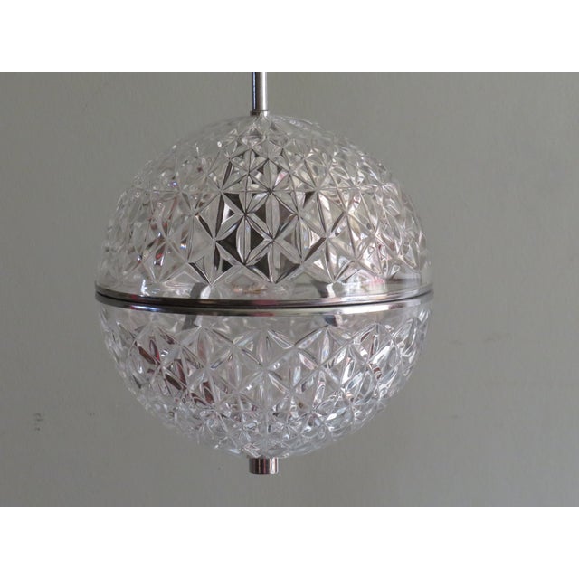 Glass Cut Glass Spherical Pendant, Belgium, 1960s For Sale - Image 7 of 15