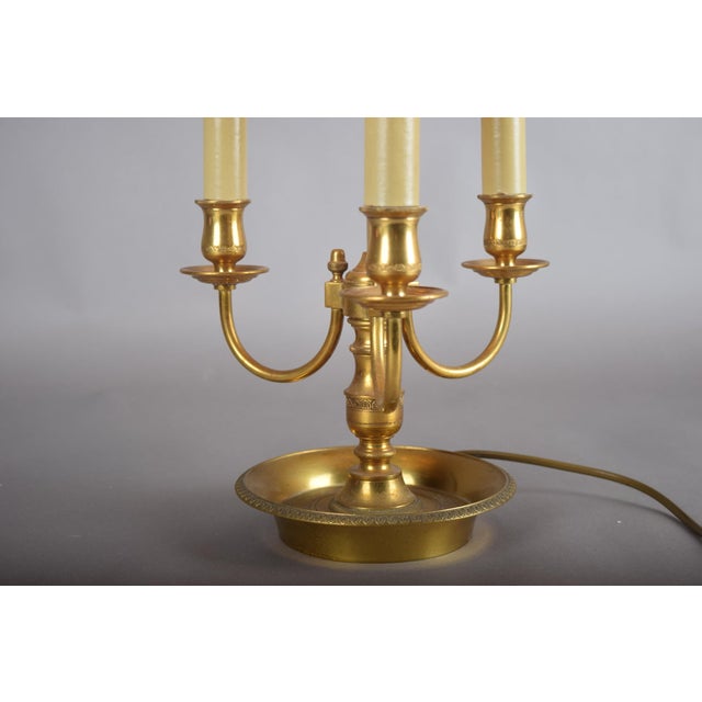 French 3-Light Bouillotte Lamp, 1950s For Sale - Image 3 of 14