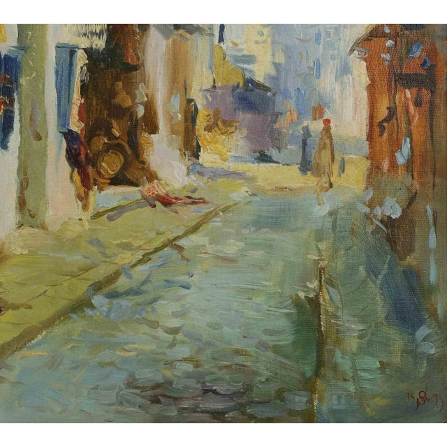Alexander Sergeev, Streets of Tunis, Original Oil on Canvas, 1994 For Sale - Image 3 of 4