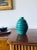 1940s Art Déco Turquoise Faience Vase, France For Sale - Image 4 of 13