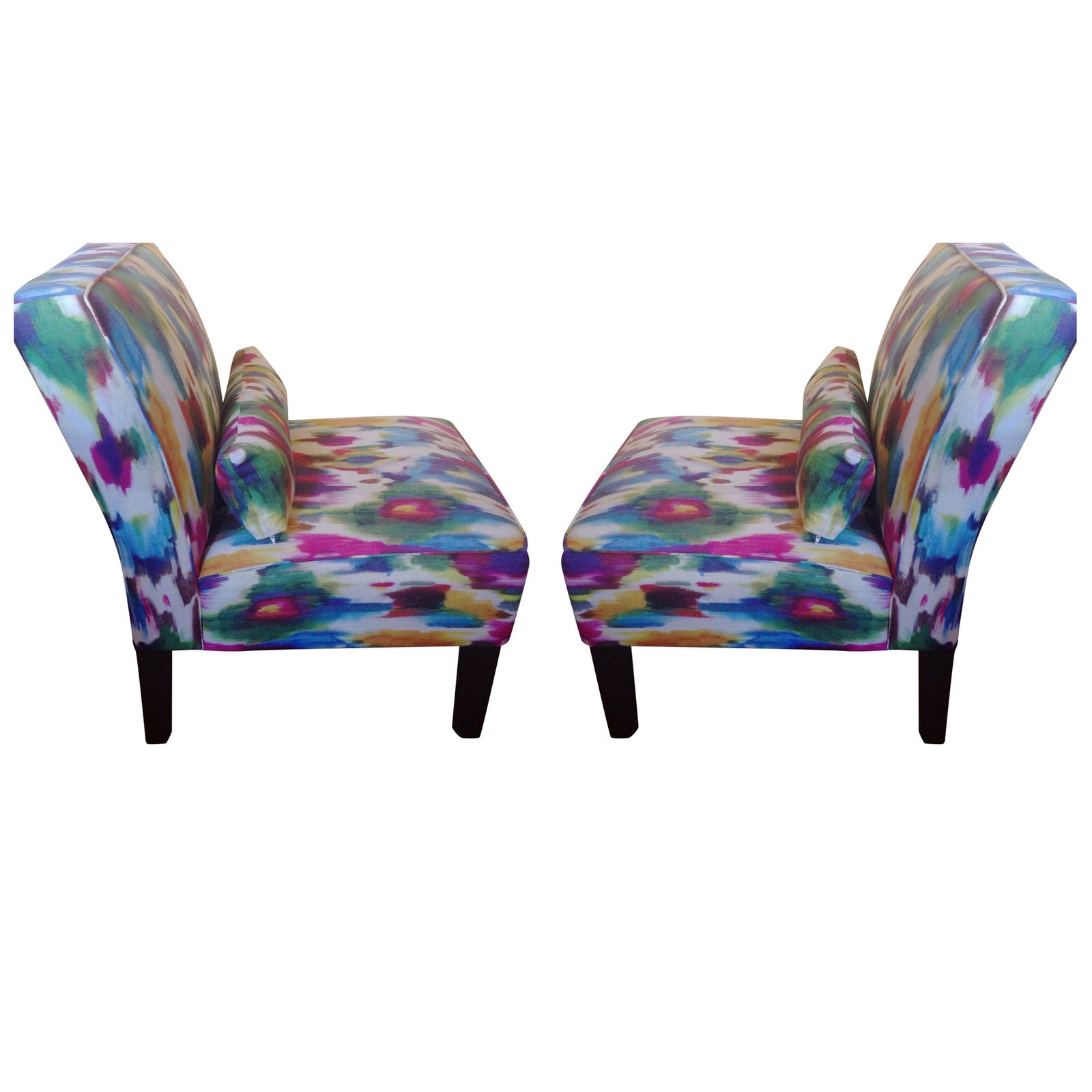 MultiColored Accent Chairs A Pair Chairish