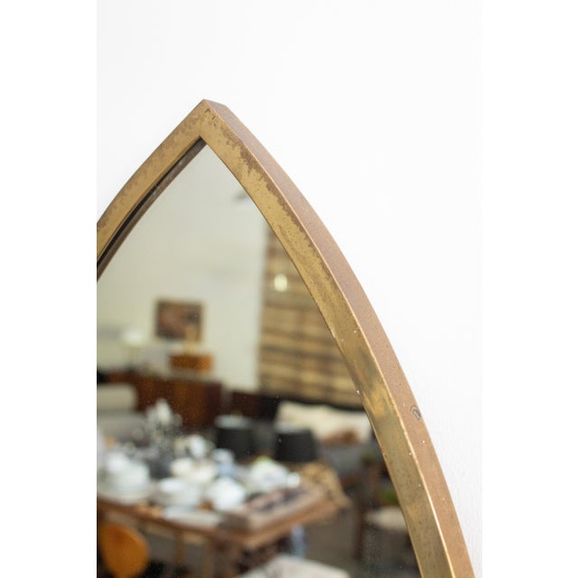 Mid-Century Modern Brass Cathedral Arch Mirror, Italy 1950s For Sale - Image 3 of 7