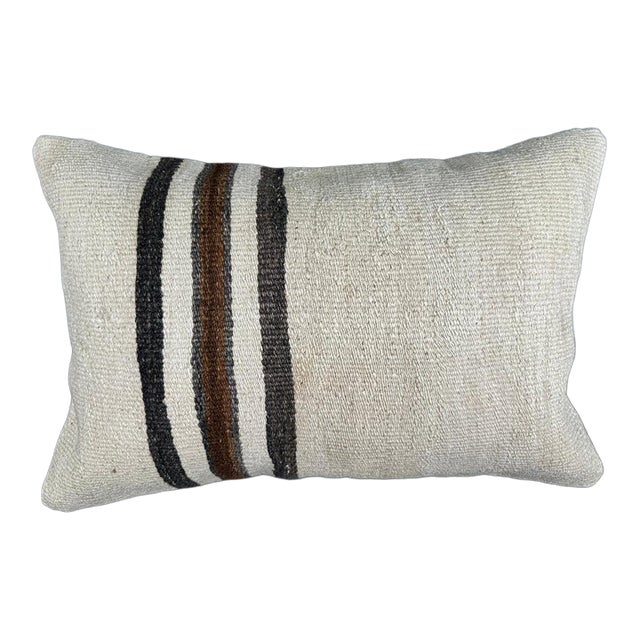 Turkish Hemp Pillow Cushion Natural Beige Brown Pillow Cushion Cover 16 "x 24" For Sale