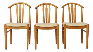 Vintage Swedish Chairs in Beechwood by Carl-Ewert Ekström, 1960s, Set of 3