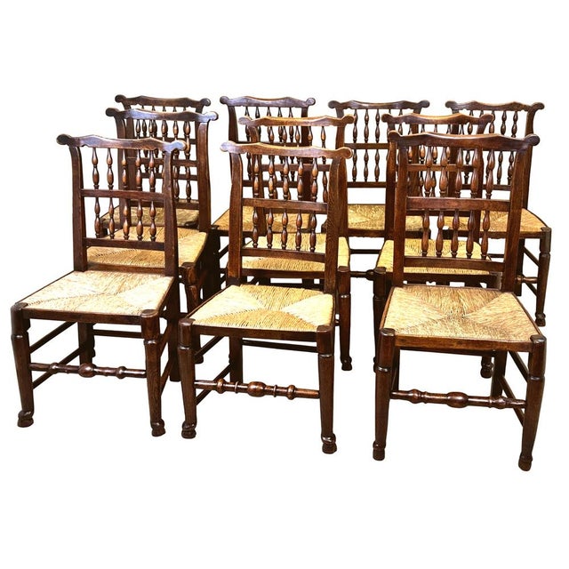 Georgian Farmhouse Kitchen Dining Chairs, 1820s, Set of 10 For Sale - Image 3 of 13