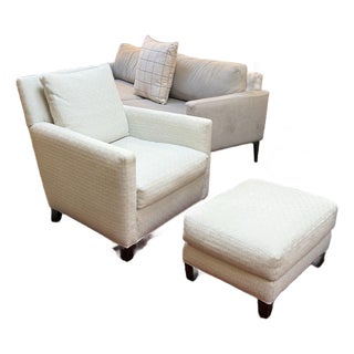 Custom HMS Furniture for Sunrise Home Arm Chair + Ottoman For Sale