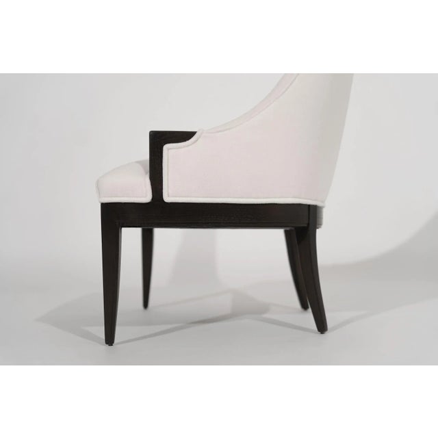 White Highback Accent Chair in Ivory Mohair, Circa 1950s For Sale - Image 8 of 13