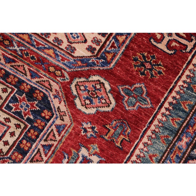 1990s Tribal Super Kazak Red/Beige Wool Rug - 4'10'' X 6'6'' For Sale - Image 5 of 10