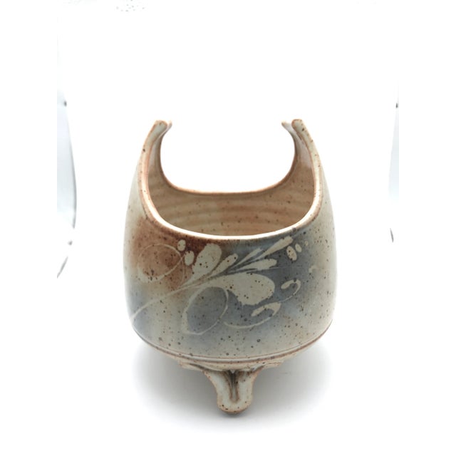 Signed Studio Pottery Sculptural Cachepot For Sale - Image 4 of 12