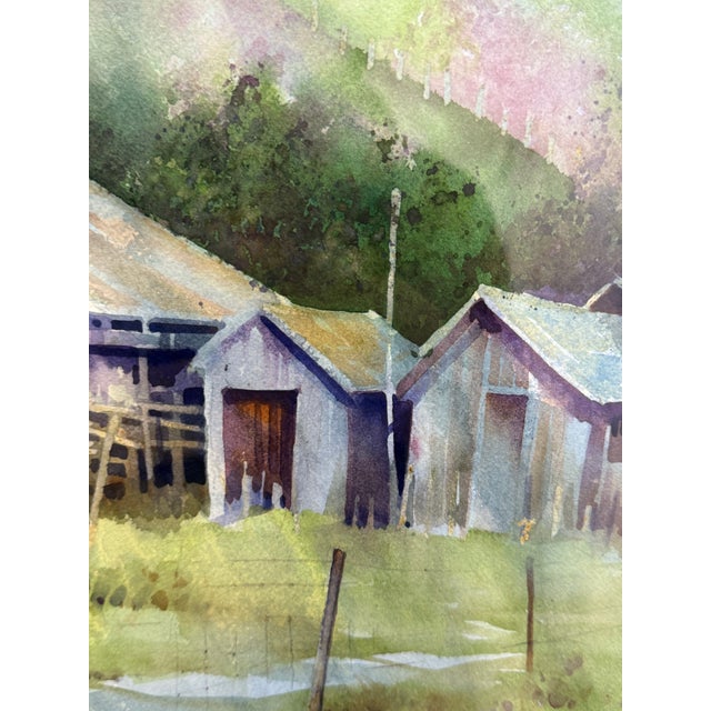 Hal Booth East Bay Barn Tassajara Road Framed Watercolor, Circa 1996 For Sale - Image 10 of 11