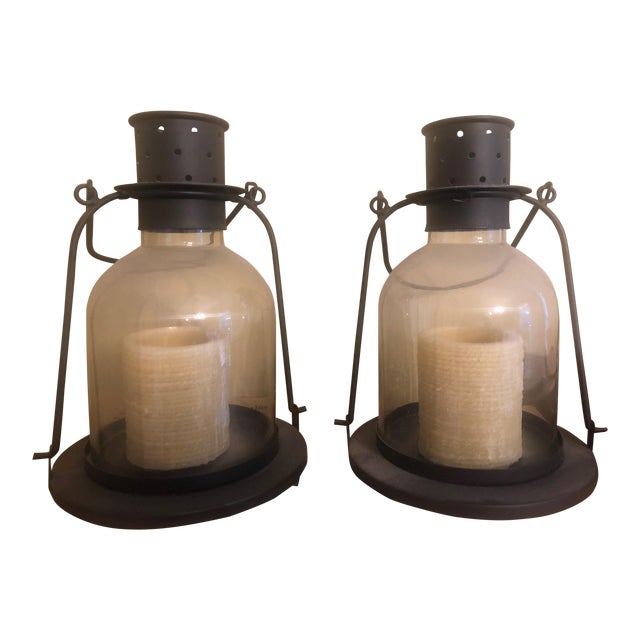 Pottery Barn Lanterns A Pair Chairish