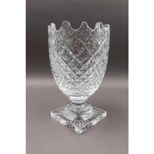 Mid-Century Modern Waterford Ireland Vintage Master Cutter Collection Footed Crystal Vase For Sale - Image 3 of 10