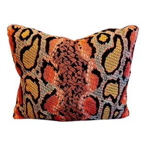 Python Fabric Throw Pillow Made From Italian Woven Fabric
