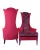 Hot Pink Greek Key Highback Wing Chairs - Pair For Sale - Image 9 of 12