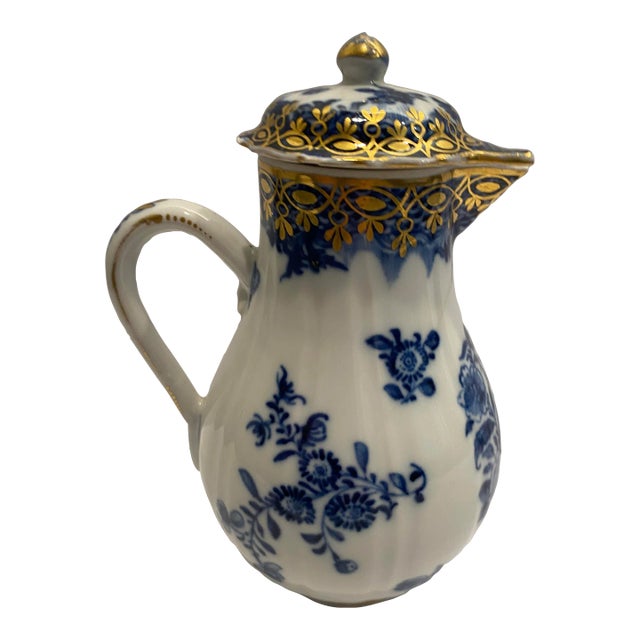Antique Porcelain Blue & White Milk Pitcher For Sale
