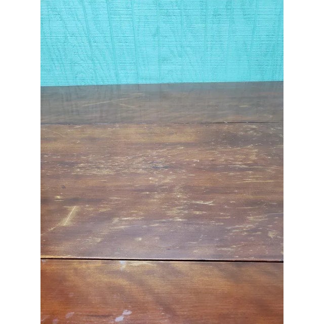 Traditional Antique Early 1920s Wooden Drop Leaf Dining Table – Accent Table With Dark Stain – Collectible Furniture For Sale - Image 3 of 11