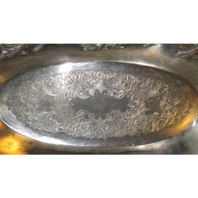 Dish Bowl Silverplate Derby Sliver Co. Art Nouveau Flowers Engraved For Sale - Image 16 of 16
