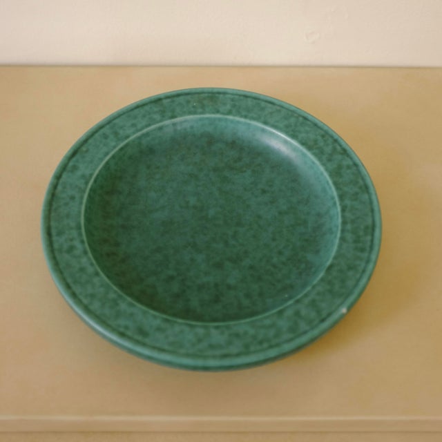 Swedish Modern Stoneware Argenta Plate originally introduced by Wilhelm Kåge for Gustavsberg. Good vintage condition with...