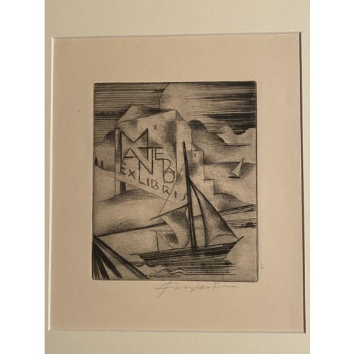 Michel Fingesten, Ex Libris, 1930s, Etching For Sale