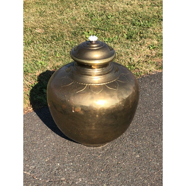 Brass Monumental Antique Chinese Brass Vessel For Sale - Image 8 of 9