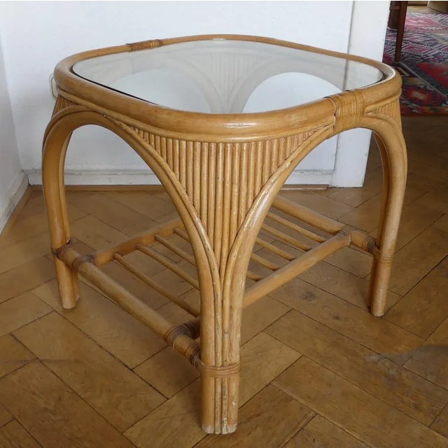 Mid-Century Modern Bamboo Side Table, 1960s For Sale - Image 3 of 6