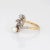 Antique Edwardian Diamond Pearl Ring Moi et Toi 18k Gold Silver Topped Jewellery 9 size 9 For Sale - Image 4 of 6
