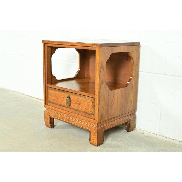 Davis Cabinet Co. Mid-Century Hollywood Regency Chinoiserie Teak Nightstand, Circa 1960s For Sale - Image 15 of 15
