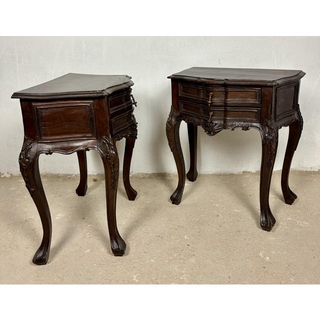 Mid-Century French Louis XV Style Nightstands, 1940, Set of 2 For Sale - Image 10 of 15