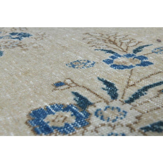 Boho Chic 1970s Vintage Persian Handmade Wool Cotton Beige Area Rug For Sale - Image 3 of 11