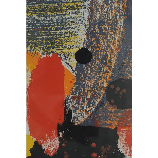 Mid-Century Modern Kulo Green, Composition, 1960s, Color Lithograph, Framed For Sale - Image 3 of 6