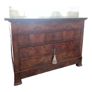 Louis Phillipe Console Chest With Black Marble Top, Mid 1800's For Sale
