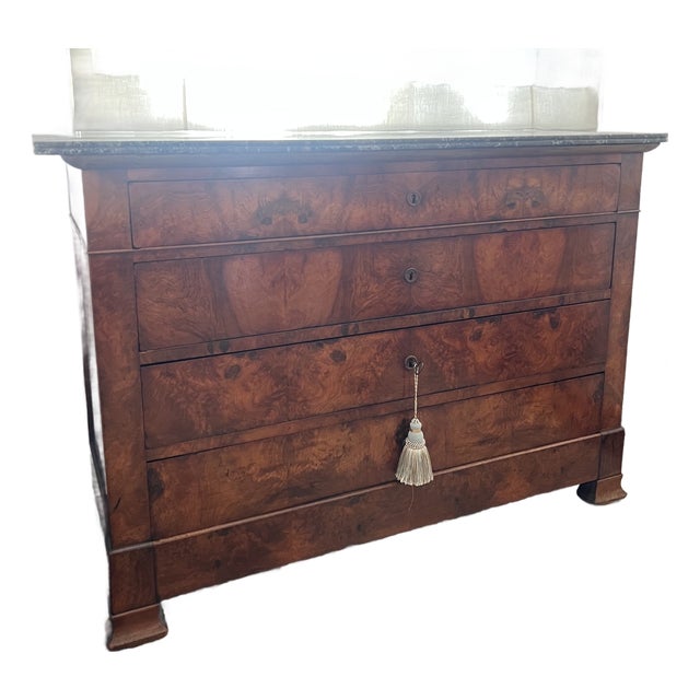 Louis Phillipe Console Chest With Black Marble Top, Mid 1800's For Sale