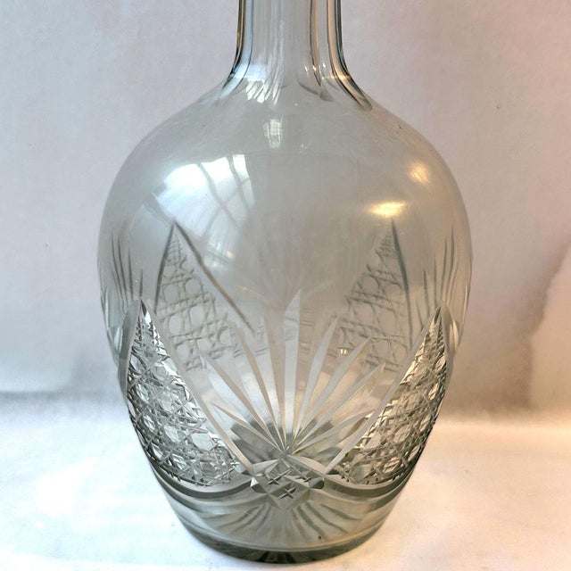 English Edwardian Cut Crystal Glass Decanter For Sale In Denver - Image 6 of 12